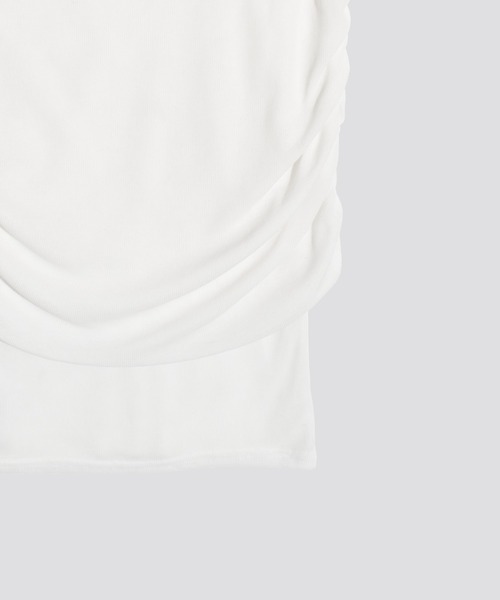 kiehtova(キエトヴァ)の「【kiehtova】SHEER COVER TOPS/シアーカバー ショート スリーブティー(Tシャツ/カットソー・レディース・ブラック/ホワイト・FREE)」の12枚目の写真