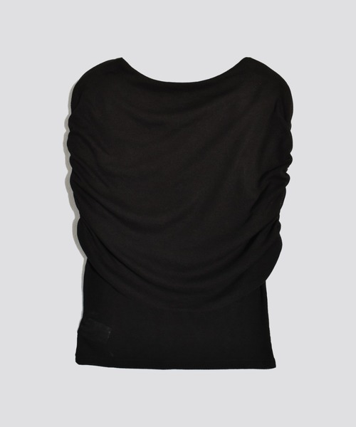 kiehtova(キエトヴァ)の「【kiehtova】SHEER COVER TOPS/シアーカバー ショート スリーブティー(Tシャツ/カットソー・レディース・ブラック/ホワイト・FREE)」の3枚目の写真