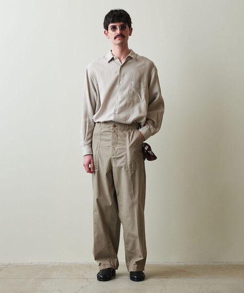 Steven Alan（スティーブンアラン）の「＜Steven Alan＞ ドレープ コードレーン レギュラーカラー シャツ  LOOSE（シャツ/ブラウス・メンズ・ネイビー/ナチュラル・S/M/L/XL）」の11枚目の写真