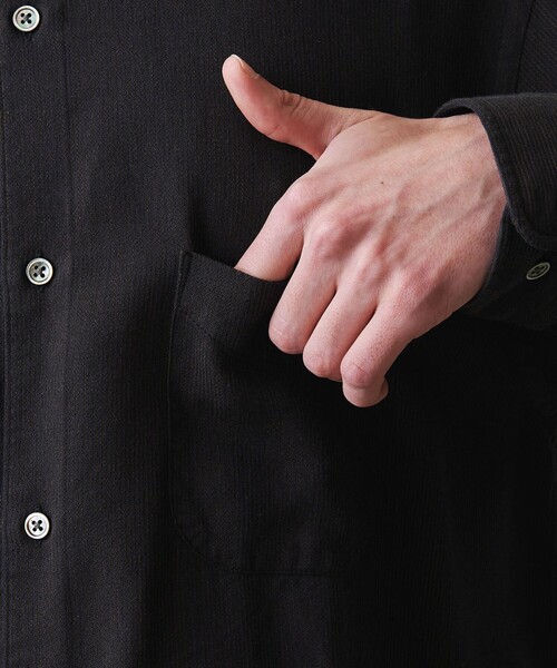 Steven Alan（スティーブンアラン）の「＜Steven Alan＞ ドレープ コードレーン レギュラーカラー シャツ  LOOSE（シャツ/ブラウス・メンズ・ネイビー/ナチュラル・S/M/L/XL）」の18枚目の写真