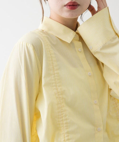 SENSE OF PLACE by URBAN RESEARCH（センスオブプレイスバイアーバンリサーチ）の「クロップドシャーリングシャツ（シャツ/ブラウス・レディース・ブルー系その他/イエロー系その他/オフホワイト・ONE）」の21枚目の写真