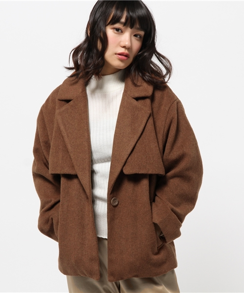 Kastane(カスタネ)の「ショートトレンチ(その他アウター・レディース・ネイビー/チャコールグレー/キャメル・FREE)」の13枚目の写真