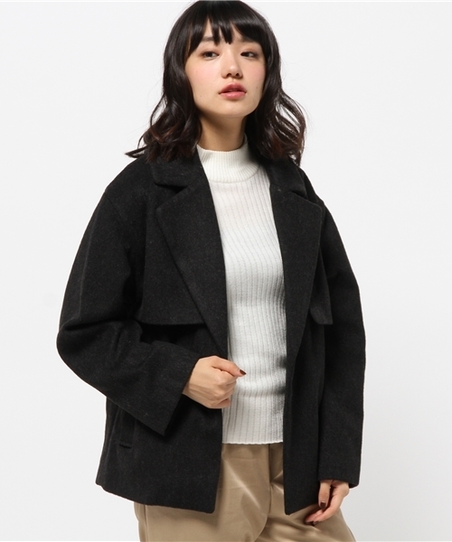 Kastane(カスタネ)の「ショートトレンチ(その他アウター・レディース・ネイビー/チャコールグレー/キャメル・FREE)」の14枚目の写真