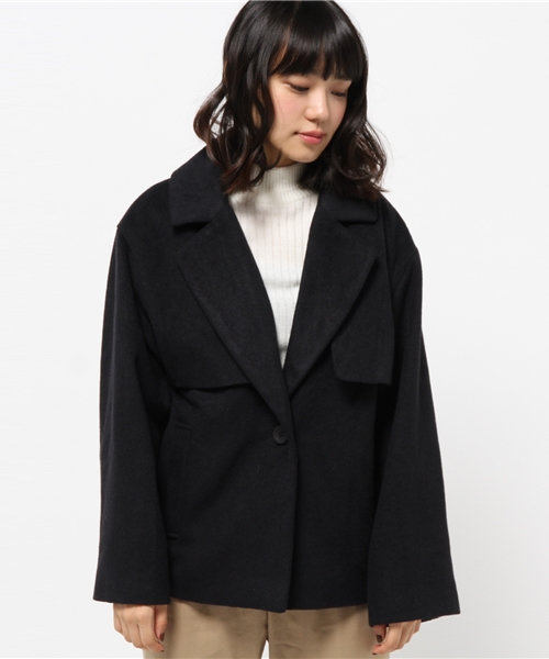 Kastane(カスタネ)の「ショートトレンチ(その他アウター・レディース・ネイビー/チャコールグレー/キャメル・FREE)」の4枚目の写真