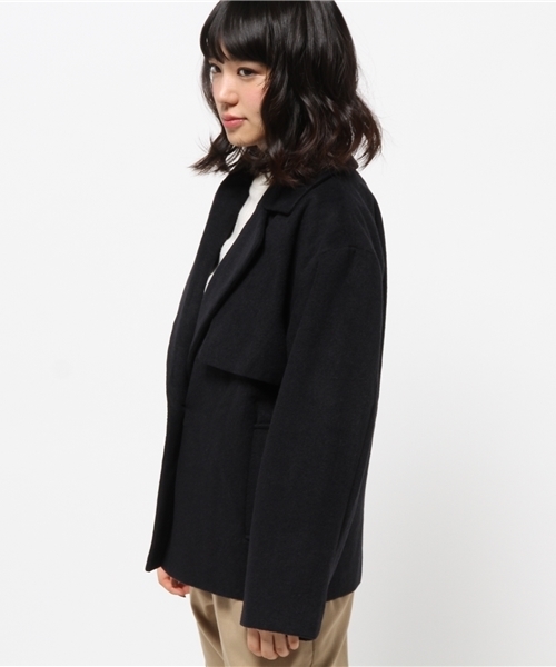 Kastane(カスタネ)の「ショートトレンチ(その他アウター・レディース・ネイビー/チャコールグレー/キャメル・FREE)」の5枚目の写真