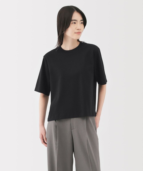 無印良品（ムジルシリョウヒン）の「婦人　涼感ＵＶカットクルーネックワイド半袖Ｔシャツ（Tシャツ/カットソー・レディース・チャコールグレー/クリーム/ブラック/ホワイト/ネイビー/ラベンダー・S/M/L/XL）」の3枚目の写真