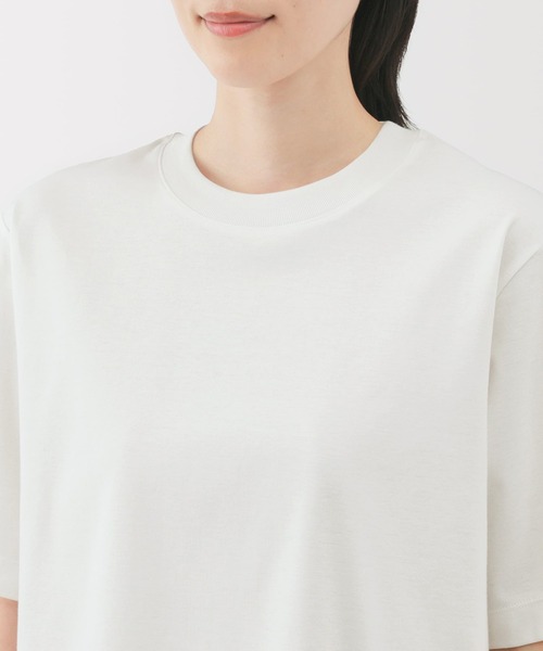 無印良品（ムジルシリョウヒン）の「婦人　涼感ＵＶカットクルーネックワイド半袖Ｔシャツ（Tシャツ/カットソー・レディース・チャコールグレー/クリーム/ブラック/ホワイト/ネイビー/ラベンダー・S/M/L/XL）」の10枚目の写真