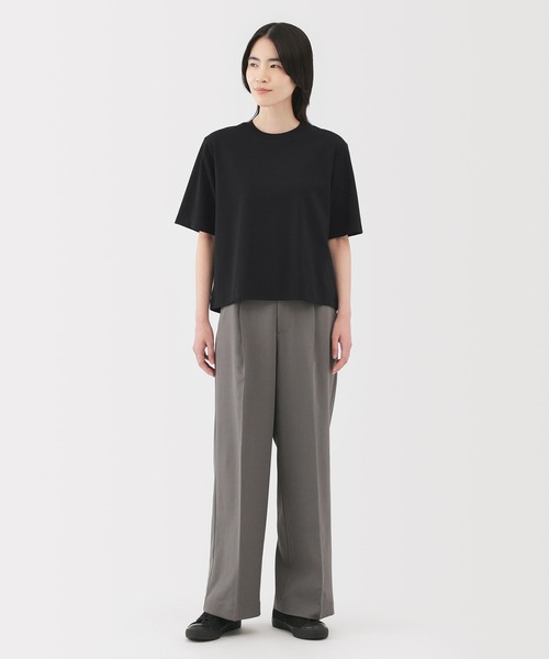 無印良品（ムジルシリョウヒン）の「婦人　涼感ＵＶカットクルーネックワイド半袖Ｔシャツ（Tシャツ/カットソー・レディース・チャコールグレー/クリーム/ブラック/ホワイト/ネイビー/ラベンダー・S/M/L/XL）」の14枚目の写真