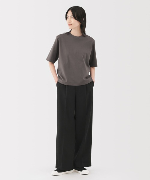 無印良品（ムジルシリョウヒン）の「婦人　涼感ＵＶカットクルーネックワイド半袖Ｔシャツ（Tシャツ/カットソー・レディース・チャコールグレー/クリーム/ブラック/ホワイト/ネイビー/ラベンダー・S/M/L/XL）」の20枚目の写真