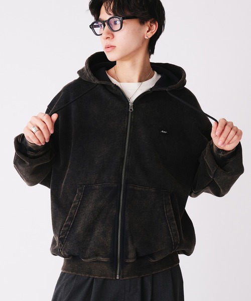 Adoon plain(アドーンプレーン)の「STITCH PISS NAME ZIP HOODIE / ステッチピスネームジップフーディパーカー(パーカー・メンズ・レッド/ブラック/杢グレー・MEDIUM/LARGE)」の8枚目の写真