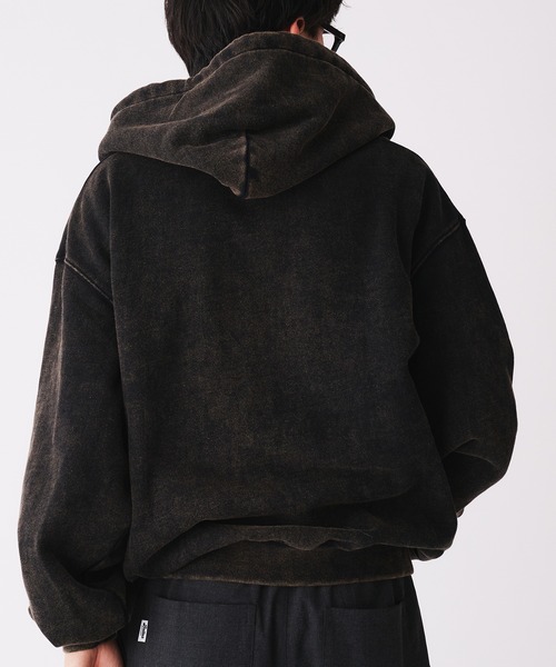 Adoon plain(アドーンプレーン)の「STITCH PISS NAME ZIP HOODIE / ステッチピスネームジップフーディパーカー(パーカー・メンズ・レッド/ブラック/杢グレー・MEDIUM/LARGE)」の11枚目の写真
