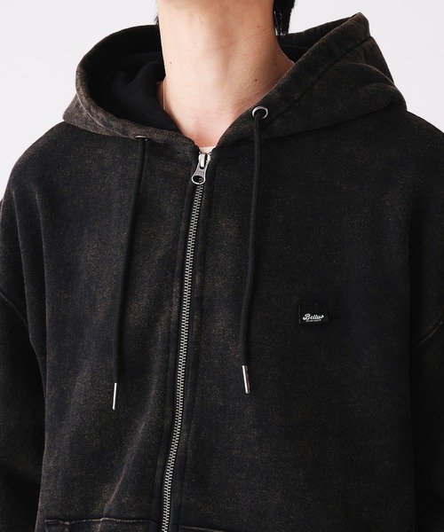 Adoon plain(アドーンプレーン)の「STITCH PISS NAME ZIP HOODIE / ステッチピスネームジップフーディパーカー(パーカー・メンズ・レッド/ブラック/杢グレー・MEDIUM/LARGE)」の4枚目の写真