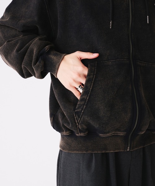 Adoon plain(アドーンプレーン)の「STITCH PISS NAME ZIP HOODIE / ステッチピスネームジップフーディパーカー(パーカー・メンズ・レッド/ブラック/杢グレー・MEDIUM/LARGE)」の14枚目の写真