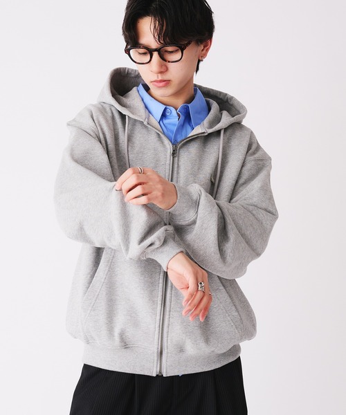 Adoon plain(アドーンプレーン)の「STITCH PISS NAME ZIP HOODIE / ステッチピスネームジップフーディパーカー(パーカー・メンズ・レッド/ブラック/杢グレー・MEDIUM/LARGE)」の20枚目の写真