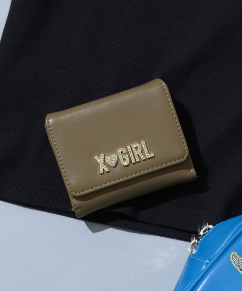 EーGirls グッズ RHINESTONE LABEL MINI WALLET（財布）｜X-girl（エックスガール）の