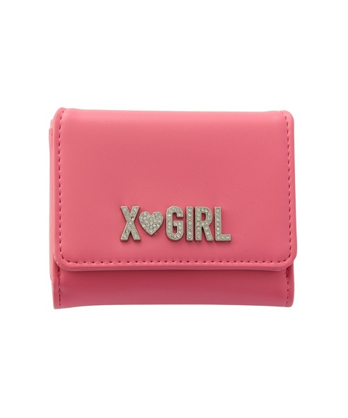 X-girl（エックスガール）の「RHINESTONE LABEL MINI WALLET（財布・レディース・ブラック/ベージュ/ピンク・ONE SIZE）」の3枚目の写真