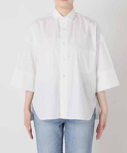 【在庫有】 TICCA / ティッカ スクエア半袖ダブルカフスシャツ（シャツ トップス