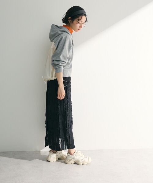 Green　Parks（グリーンパークス）の「ダンボールドッキングzipパーカー（パーカー・レディース・杢グレー/ネイビー/ホワイト系その他2・FREE）」の11枚目の写真