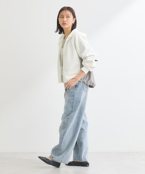 Green　Parks（グリーンパークス）の「ダンボールドッキングzipパーカー（パーカー・レディース・杢グレー/ネイビー/ホワイト系その他2・FREE）」の5枚目の写真