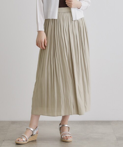 grove（グローブ）の「割線サテンギャザースカート（スカート・レディース・グレー/ブラック系/グリーン系・02/03/01/04/05）」の9枚目の写真