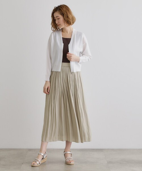 grove（グローブ）の「割線サテンギャザースカート（スカート・レディース・グレー/ブラック系/グリーン系・02/03/01/04/05）」の11枚目の写真