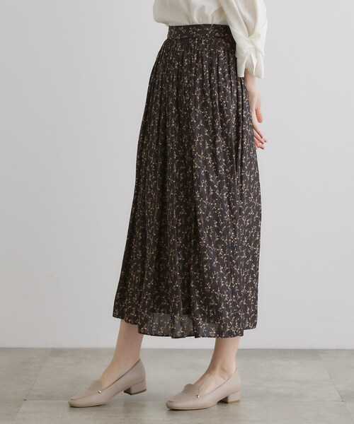 grove（グローブ）の「割線サテンギャザースカート（スカート・レディース・グレー/ブラック系/グリーン系・02/03/01/04/05）」の13枚目の写真