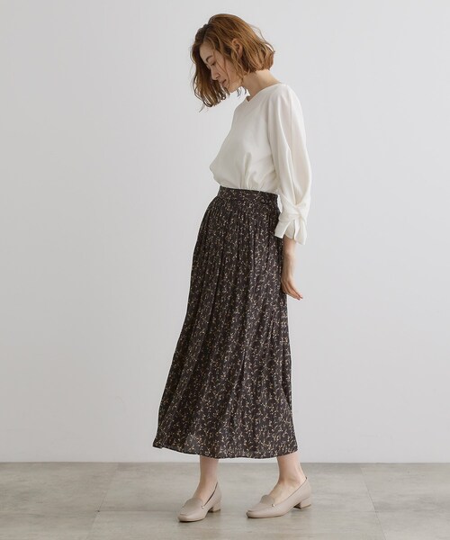 grove（グローブ）の「割線サテンギャザースカート（スカート・レディース・グレー/ブラック系/グリーン系・02/03/01/04/05）」の15枚目の写真
