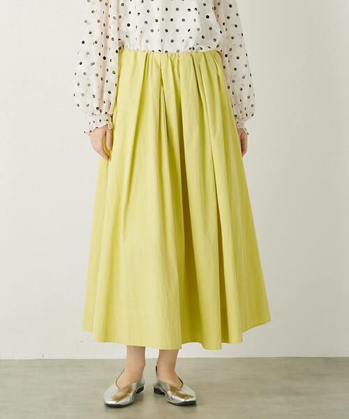 MELROSE claire（メルローズ クレール）の「【ギャザーロングスカート】（スカート・レディース・チャコールグレー/ベージュ/レモンイエロー・FREE）」の3枚目の写真