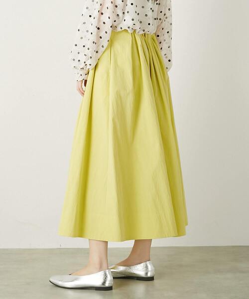 MELROSE claire（メルローズ クレール）の「【ギャザーロングスカート】（スカート・レディース・チャコールグレー/ベージュ/レモンイエロー・FREE）」の5枚目の写真