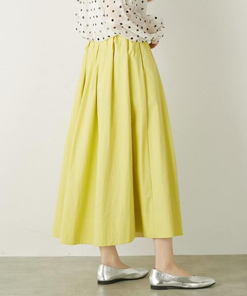 MELROSE claire（メルローズ クレール）の「【ギャザーロングスカート】（スカート・レディース・チャコールグレー/ベージュ/レモンイエロー・FREE）」の7枚目の写真