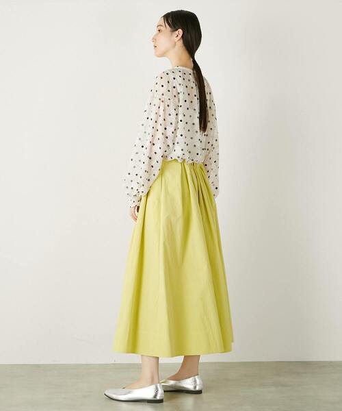 MELROSE claire（メルローズ クレール）の「【ギャザーロングスカート】（スカート・レディース・チャコールグレー/ベージュ/レモンイエロー・FREE）」の9枚目の写真