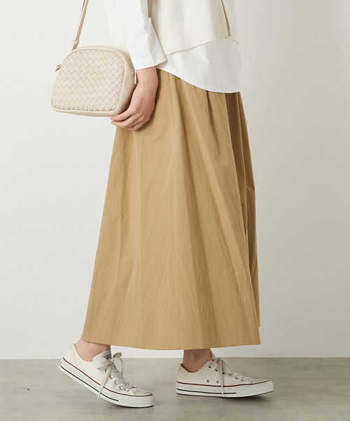 MELROSE claire（メルローズ クレール）の「【ギャザーロングスカート】（スカート・レディース・チャコールグレー/ベージュ/レモンイエロー・FREE）」の18枚目の写真