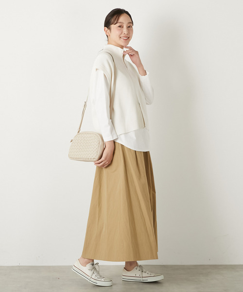 MELROSE claire（メルローズ クレール）の「【ギャザーロングスカート】（スカート・レディース・チャコールグレー/ベージュ/レモンイエロー・FREE）」の21枚目の写真