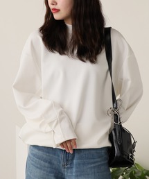 袖口スナップボタンデザインスウェットトップス 秋物 秋服 2026年秋冬