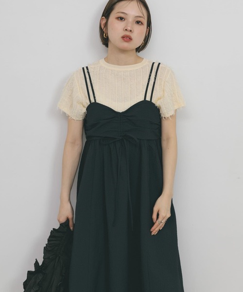 セール】ドロストチェックキャミワンピース（ワンピース）｜KBF