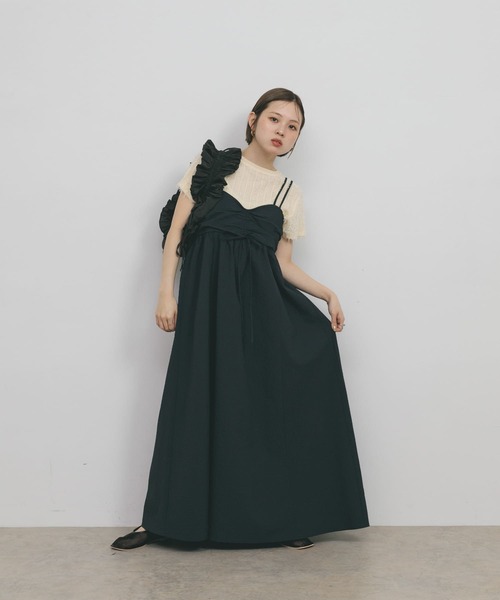 KBF（ケイビーエフ）の「ドロストチェックキャミワンピース