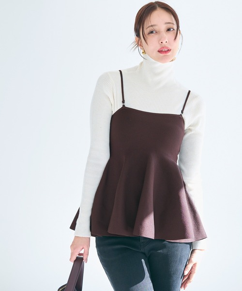 coca（coca）（コカ）の「スポンディッシュニットキャミソール（キャミソール・レディース・ブラック/グレー/ホワイト/ワイン/ブラウン・L/M）」の18枚目の写真