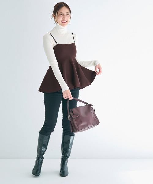 coca（coca）（コカ）の「スポンディッシュニットキャミソール（キャミソール・レディース・ブラック/グレー/ホワイト/ワイン/ブラウン・L/M）」の15枚目の写真