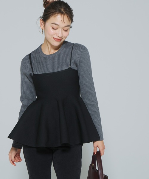 coca（coca）（コカ）の「スポンディッシュニットキャミソール（キャミソール・レディース・ブラック/グレー/ホワイト/ワイン/ブラウン・L/M）」の10枚目の写真