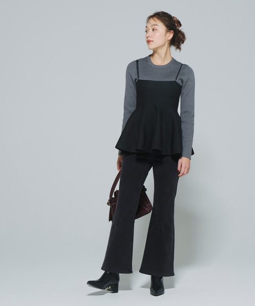 coca（coca）（コカ）の「スポンディッシュニットキャミソール（キャミソール・レディース・ブラック/グレー/ホワイト/ワイン/ブラウン・L/M）」の9枚目の写真