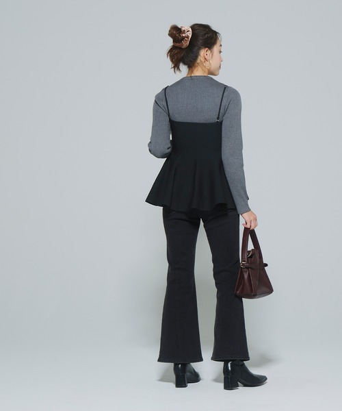 coca（coca）（コカ）の「スポンディッシュニットキャミソール（キャミソール・レディース・ブラック/グレー/ホワイト/ワイン/ブラウン・L/M）」の7枚目の写真