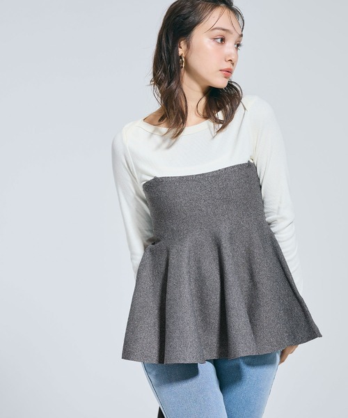 coca（coca）（コカ）の「スポンディッシュニットキャミソール（キャミソール・レディース・ブラック/グレー/ホワイト/ワイン/ブラウン・L/M）」の14枚目の写真