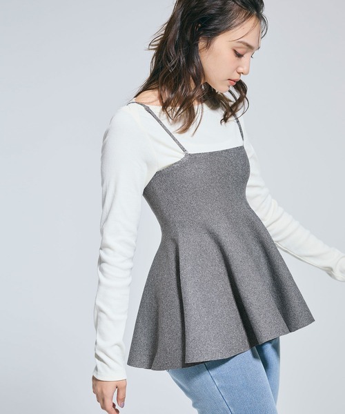 coca（coca）（コカ）の「スポンディッシュニットキャミソール（キャミソール・レディース・ブラック/グレー/ホワイト/ワイン/ブラウン・L/M）」の12枚目の写真