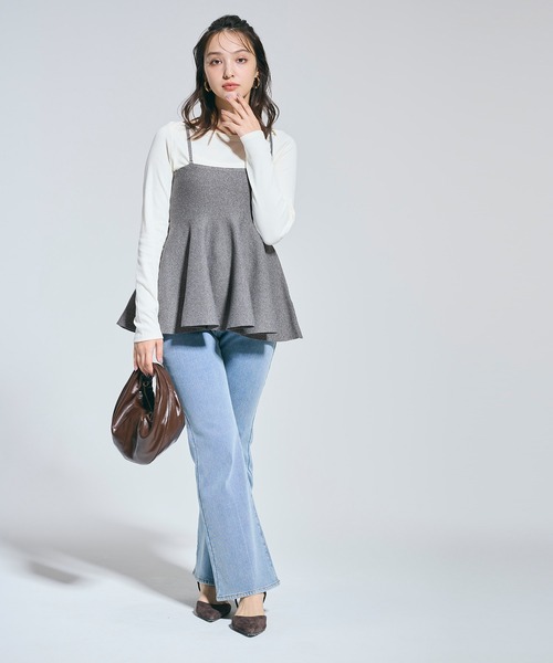 coca（coca）（コカ）の「スポンディッシュニットキャミソール（キャミソール・レディース・ブラック/グレー/ホワイト/ワイン/ブラウン・L/M）」の11枚目の写真