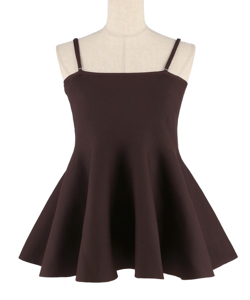 coca（coca）（コカ）の「スポンディッシュニットキャミソール（キャミソール・レディース・ブラック/グレー/ホワイト/ワイン/ブラウン・L/M）」の6枚目の写真