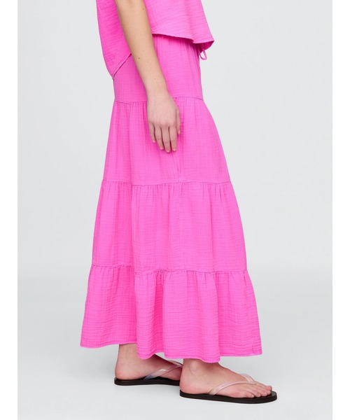 セール】クリンクル ガーゼ ティアード マキシスカート（スカート