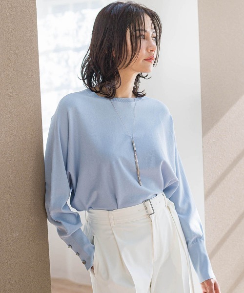 LAUTREAMONT / ロートレアモン 袖ボタンドルマンニット≪手洗い可能≫ セール】袖ボタンドルマンニット≪手洗い可能≫（ニット