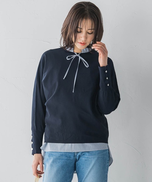 LAUTREAMONT / ロートレアモン 袖ボタンドルマンニット≪手洗い可能≫ セール】袖ボタンドルマンニット≪手洗い可能≫（ニット
