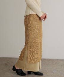 TENTO（テント）の「レースレイヤードサテンスカート（スカート）」