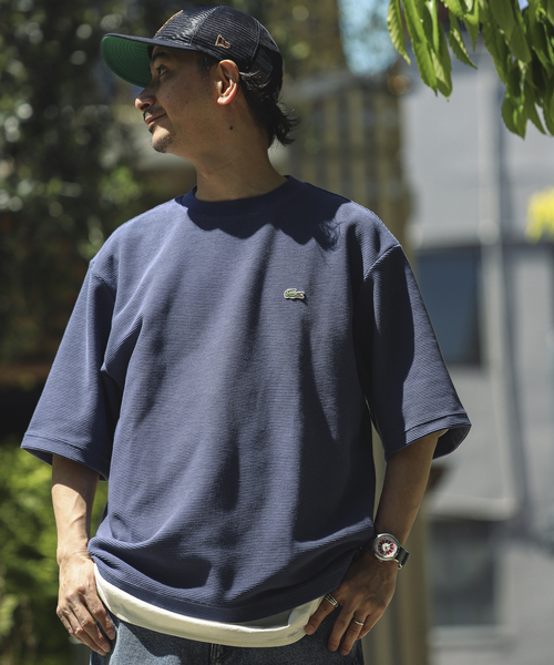 新品）LACOSTE / ラコステ 別注 ワッフル L/S Tシャツ青ブルーXL セール】LACOSTE / ラコステ 別注 ワッフルTシャツ（Tシャツ